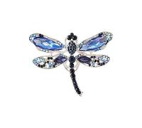 Generic Spilla Libellula Blu con Diamanti, Misura unica, Plastica