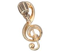 Generic Spilla Musicale Microfono e Nota Musicale da Donna, Accessorio Gioiello per Vestiti, Festa e Concerto, Spilla da Bavero in Metallo Decorativa Elegante