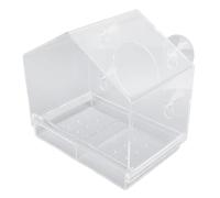 Generic Squisita Mangiatoia per Uccelli Montata su Finestra Dal Design Carino in Plastica Trasparente per Uso Domestico con Ventose (Forma della capanna C)