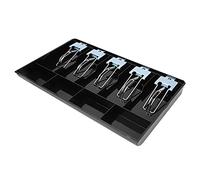 Generic Squisito Vassoio per Contanti in ABS con Clip in Metallo Scatola Portamonete a Scomparti per Agenzie Governative e Imprese Industriali 15,91 X 9,65 X 1,42 Pollici (BLACK)