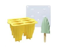 Generic Stampi in silicone per ghiaccioli, stampi per gelato fatto in casa per bambini, per uso alimentare, facili da pulire, lavabili in lavastoviglie (giallo, conchiglia)