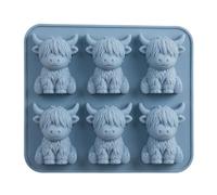 Generic Stampi pasquali in silicone, facili da staccare, a forma di coniglio, bovini, 6 cavità, per sapone di cera fatto a mano, fai da te, decorazioni per la casa (bovini alto)