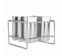 Generic Stampo in Acciaio Inossidabile Ice Pop Maker Utensile da con Bordo Liscio per gli Amanti del Gelato Fai-da-te 6 Pezzi (Doppia scanalatura a testa piatta)