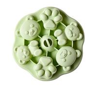 Generic Stampo per Alimenti Ausiliari per Bambini a Forma di Orso in Silicone per Dolcetti per Bambini Fatti in Casa Facile da Smontare Colore Verde 1 unità