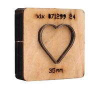 Generic Stampo per Punzonatura in Pelle a Forma di Cuore Stampo da Taglio in Acciaio Legato di Alta qualità per Portafogli in Pelle, Cinture 35x35 Mm