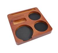 Generic Stazione di Pressatura del caffè Universale Antiscivolo con Supporto per Pressino per caffè in Noce Premium per la Maggior Parte dei Portafiltri da 10,8 Once 6,3x6,3 Pollici per la Casa o il