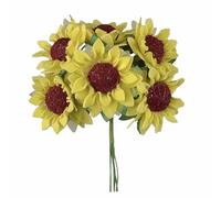 GENERIC STEFANAZZI 36 Pezzi Ø 4 cm Girasoli in Gomma crepla e Organza per bomboniere Matrimonio cresima Comunione Battesimo Compleanno Decorazioni per sacchettini e scatoline