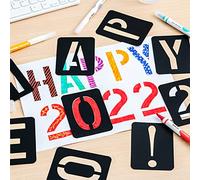 Generic Stencil Aerografati, Modello di Aerografo con Materiali in Plastica PP Nera 42pc per Numeri Simboli di Lettere Aerografo per Mobili Parete Fai - -te