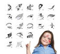 Generic Stencil per pittura del viso per bambini, Stencil per pittura del viso riutilizzabili - Stencil per pittura per ragazzi e ragazze da 20 pezzi - Stencil di vernice lavabili per la maggior parte