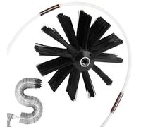 Generic Strumenti spazzanti, sistema di 15 aste flessibili che possono funzionare con trapano, kit 2 in 1 per camino, essiccatore, fumo, spazzola per la pulizia del camino e pulitore condotto