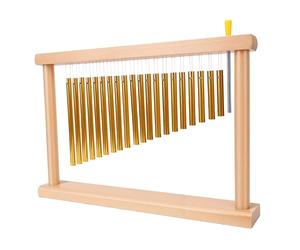 Generic Strumento a Percussione da Tavolo con Carillon da 20 Note per L'apprendimento Interattivo e la Consapevolezza - Metallo Resistente e Legno 39x6,5x26 Cm