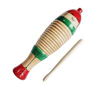 Generic Strumento a Percussione Latino Colorato Guiro Educativo in Legno a Forma di Pesce per Bambini (S)