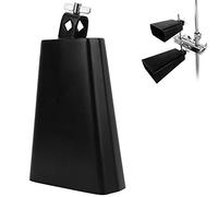 Generic Strumento a Percussione per Campana per Bovini Nero Interamente in Metallo da 7 Pollici per Artisti di Salsa e Batteristi (7 pollici)