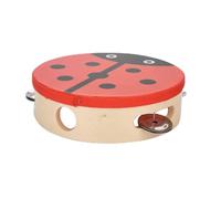 Generic Strumento a Percussione Portatile con Tamburello in Legno da 15 Cm con Campanelli in Metallo per Esercitazioni Musicali e Accessori da Ballo Dal Design Colorato (Scarafaggio)
