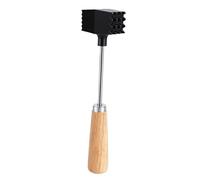 Generic Strumento Batticarne a Doppio Lato per Carichi Pesanti per Bistecche e Pollo Perfettamente Appiattiti Realizzato in Resistente Ferro PP e Legno 1 unità