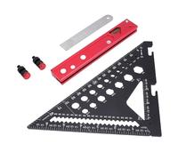 Generic Strumento da Carpentiere Quadrato per Travi Squadra Versatile in Lega di Alluminio per la Lavorazione del Legno, Righello Portatile in Scala 3D 45° 90° per Professionisti e Appassionati