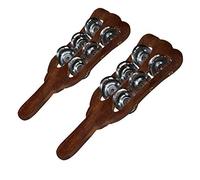 Generic Strumento musicale indiano Taal Khartal Kartal in legno KHARTAAL Professional Jhika Set di 2 pz.