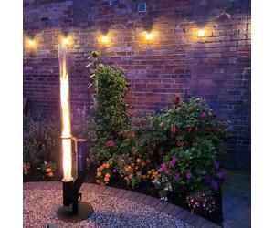 Generic Stufa per esterni con tubo di vetro da 1,5 m, combustibile a pellet di legno, facile illuminazione, autoestinguente, prodotto nel Regno Unito, Fire1.5