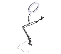 Generic Su Anello, Redazione Scrivania a Pinza Illuminante Su Anello Sopra la Luce Su con Supporto con Supporto per Telefono 4,5 Cm Spessore di Morsetto Massimo per lo Streaming Live Desktop