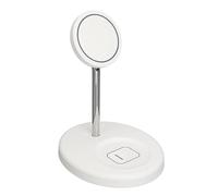 Generic Supporto Caricabatterie Wireless Magnetico 2 in 1, Ricarica Rapida con Funzione Magnetica per Serie 12 13 14, Design Efficiente in Metallo e ABS (WHITE)