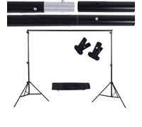 Generic Supporto da Sfondo, Supporto per lo Sfondo per lo con Due Morsetti, per Fotografico in Lega di Alluminio Set Regolabile 6,6x9,8 Piedi Kit di per lo Fotografico