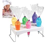 Generic Supporto per sac à poche per decorare torte, supporto per sac à poche - Piedini in acciaio inox con vassoio portaoggetti per crema e pasticceria