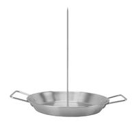 Generic Supporto per Spiedo Verticale Multiuso con Comode Maniglie, Padella Profonda e 3 Punte, Distribuzione Uniforme del Calore per Grigliare Vari Ingredienti, Ideale per Barbecue All'aperto