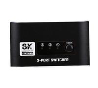 Generic Switcher Interfaccia Multimediale HD 2.1, Selettore Video 3 Ingressi 1 Uscita Supporto Dispositivo di Trasmissione Ad Alta Risoluzione 4K 120Hz 8K 60Hz per Console di Gioco