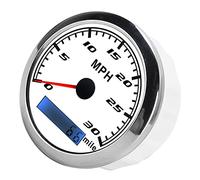 Generic Tachimetro GPS, Tachimetro Digitale per Autolessometro in Acciaio Inossidabile per Auto MPH GPS MPH con Retroilluminazione Rossa per Camion per Auto in Barca Marina (WHITE)