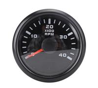 Generic Tachimetro Marino 52 Mm Professionista con Indicatore 4000 Giri/Min, Ideale per Camion, Trattori, Automobili, e Barche (Copertina nera di composizione nera CX6225B)