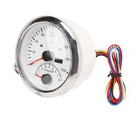 Generic Tachimetro per Barca, Tachimetro GPS Conferma del Posizionamento Rapido 0 a 160 MPH Visualizzazione della velocità DC9 a 32V per Veicolo (Quadrante Bianco Lunetta Argento)