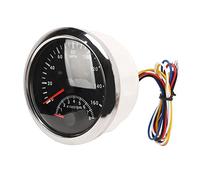 Generic Tachimetro per Barca, Tachimetro GPS Conferma del Posizionamento Rapido 0 a 160 MPH Visualizzazione della velocità DC9 a 32V per Veicolo (Quadrante nero Lunetta argentata)