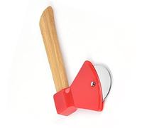 Generic Tagliapizza Coltello Pizza Ergonomico Ad Ascia in Acciaio 430 per Fette Perfette a Casa Ristoranti (rosso)