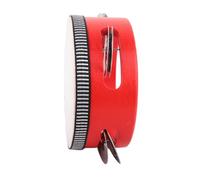 Generic Tamburello in Legno con Jingles Dal Suono Nitido per Strumenti Musicali per Spettacoli di Danza per Bambini (Rosso da 4 pollici)