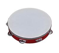 Generic Tamburello in Legno con Jingles Dal Suono Nitido per Strumenti Musicali per Spettacoli di Danza per Bambini (7 pollici rosso)