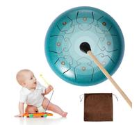 Generic Tamburo della lingua in acciaio, 6 pollici 8 gradi Meditazione Rain Trum, strumento in acciaio con battiti, padella eterea, ideale for la meditazione dello yoga e l'educazione prenatale (verde