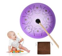 Generic Tamburo della lingua in acciaio, 6 pollici 8 toni Meditazione tamburo di pioggia, strumento in acciaio con battiti, padelle a mano eterea, ideale for yoga, meditazione e istruzione prenatale (