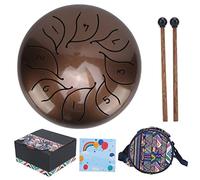 Generic Tamburo della Lingua, Kit di Set Portatile per Set di Tamburi in Acciaio 5,5 Pollici con Martello, Borsa per Tamburi, Colonna Sonora, per Campeggio, Meditazione, Yoga (Bronzo)