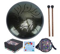 Generic Tamburo della Lingua, Kit di Set Portatile per Set di Tamburi in Acciaio 5,5 Pollici con Martello, Borsa per Tamburi, Colonna Sonora, per Campeggio, Meditazione, Yoga (Cielo stellato verde)