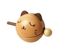 Generic Tamburo in Legno a Forma di Pesce per Pratiche Spirituali, Mokugyo con Mazzuolo, Gatto