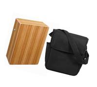 Generic Tamburo Portatile in Scatola di Legno con Corde per un Tono Speciale Simile a un Ronzio, Include Borsa per il Trasporto con Tracolla, per Accompagnamento di Banda e Spettacoli di Strada,