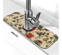 Generic Tappetino paraspruzzi per lavello da cucina con stampa a farfalla 3D, paraspruzzi dietro il rubinetto, antigoccia, per cucina e bagno, 15 x 38 cm