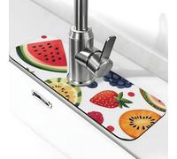 Generic Tappetino paraspruzzi per lavello da cucina con stampa di frutta e verdura, gadget per lavello, paraspruzzi dietro il rubinetto, antigoccia per cucina e bagno