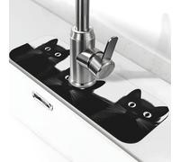 Generic Tappetino paraspruzzi per lavello da cucina con stampa di gatto a righe, paraspruzzi dietro il rubinetto, antigoccia, per cucina e bagno, 15 x 38 cm