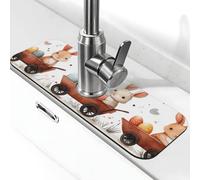 Generic Tappetino per rubinetto con stampa Happy Easter per lavello della cucina, paraspruzzi, paraspruzzi dietro il rubinetto, antigoccia, per cucina e bagno, 15 x 38 cm