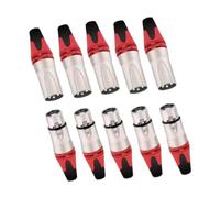 Generic Tappo di cavo microfono a microfono con connettore cavo xlr 10x maschio e femmina, spina per la linea del microfono audio in lega per prestazioni dal, Rosso