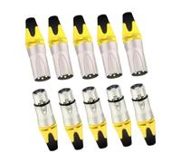 Generic Tappo di cavo microfono a microfono con connettore cavo xlr 10x maschio e femmina, spina per la linea del microfono audio in lega per prestazioni dal, Giallo