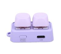Generic Tastierino Macro Bluetooth a 2 Tasti, Girapagina Programmabile Retroilluminato RGB con Funzione Copia e Incolla Tastierino Meccanico Portatile Wireless per Controllo Lettura (PURPLE)