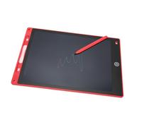 Generic Tavoletta da Scrittura LCD da 12 Pollici per Bambini con Schermo a Colori, Tavolo da Disegno Sensibile Alla Pressione, Funzione Cancellabile e di Blocco, Portapenne, Protezione per gli (rosso)