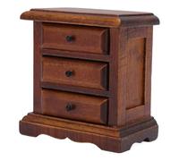 Generic Tavolino da Bambola, Bambola Notturna 1:12 Scala Realistica 3 Cassetti Alta Simulazione per la Cultura Domestica (Castagna)
